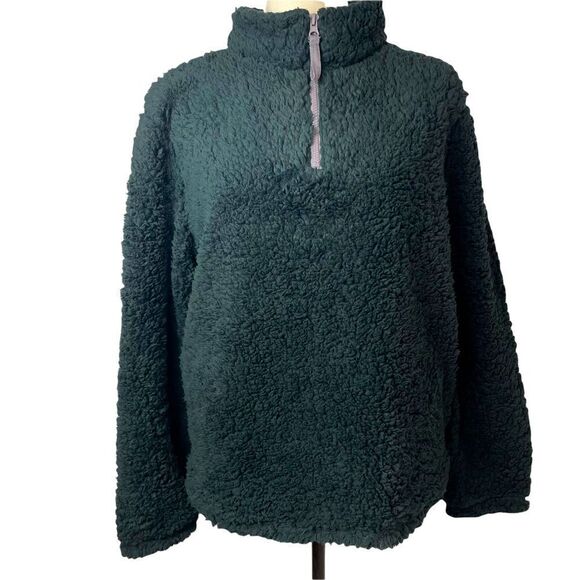 Sincerly Jules Sweaters - Sincerely Jules Black Fuzzy 3/4 Zip Pullover Sweater NWOT Size M Cozy Soft